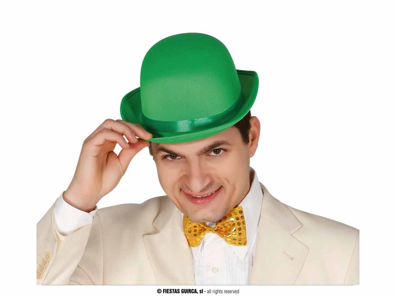Bombetta lusso cappello colori vivaci alta qualità misura unica colore verde