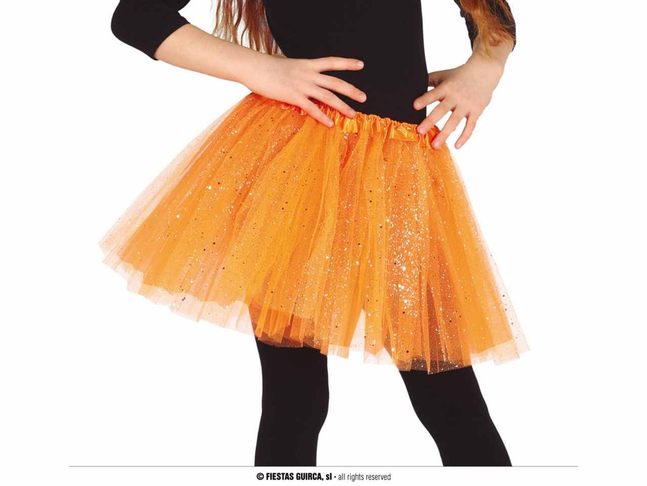 Tutù con glitter per bambina colore arancio