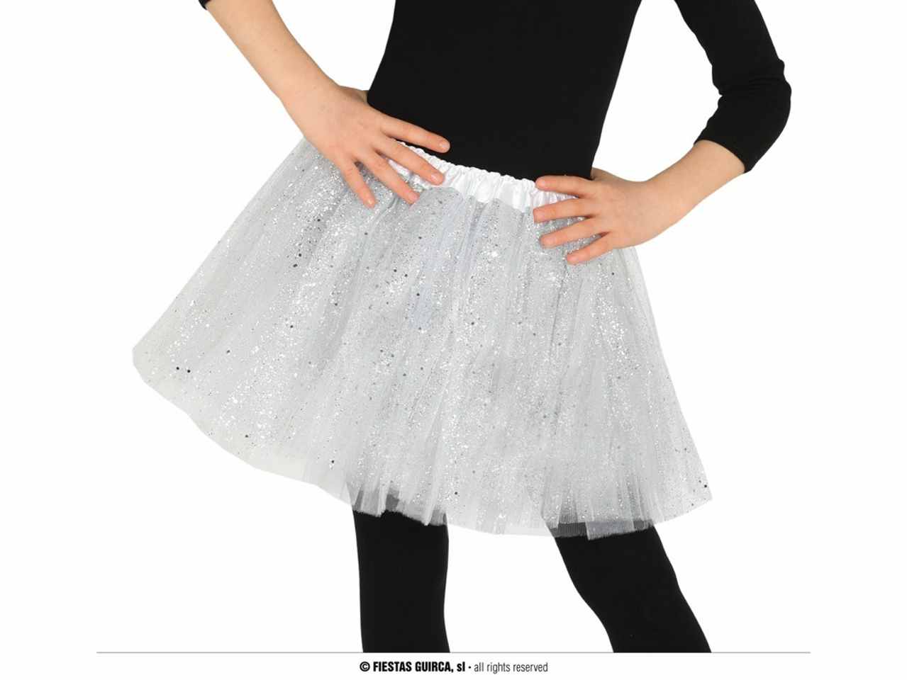 Tutù con glitter per bambina colore bianco