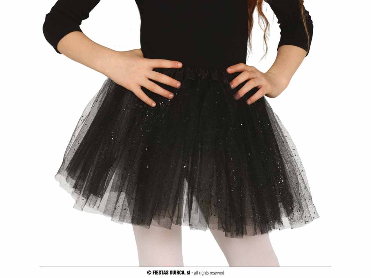 Tutù con glitter per bambina colore nero