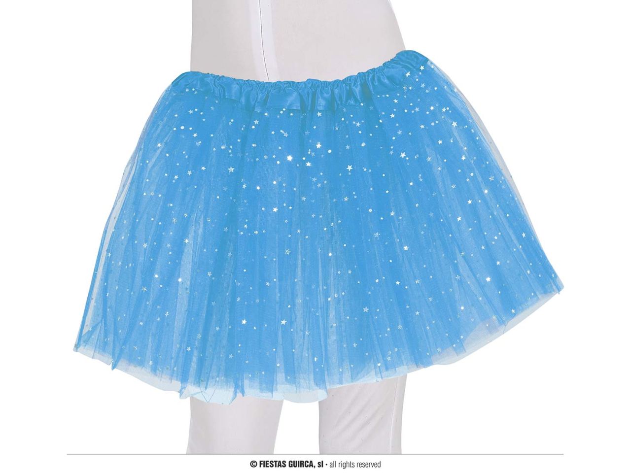 Tutu con stelline colore azzurro cielo 30cm