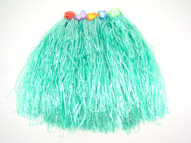 gonna hawaiana hawaii con fiori e gonnellino hawaiano 55cm colore verde