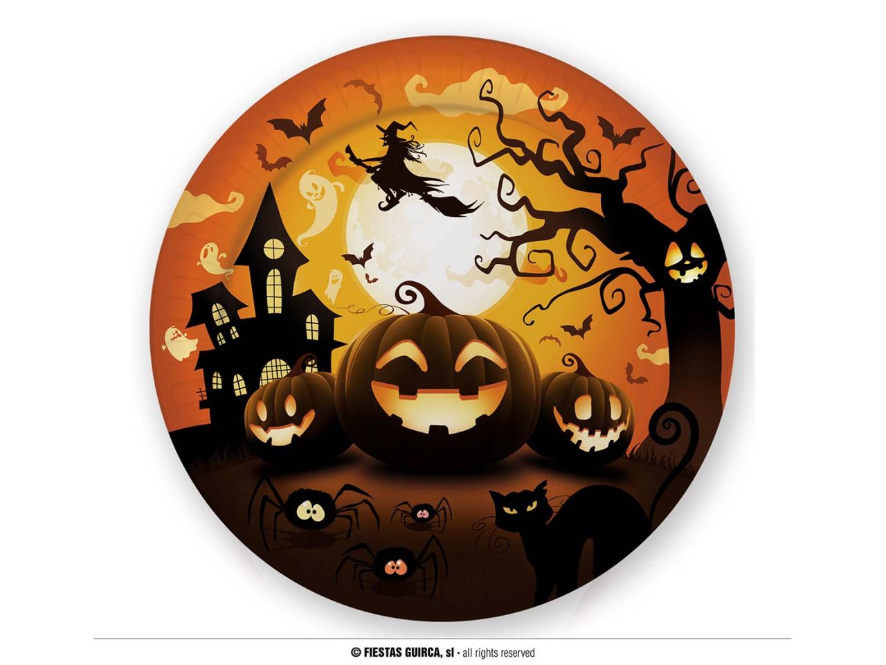 Piatto 23cm con decoro zucca la confezione comprende 6 pezzi