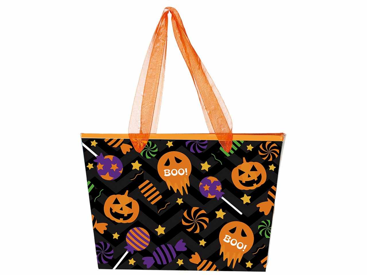 Sacchetto borsa porta dolcetti halloween in cartone 21x16cm