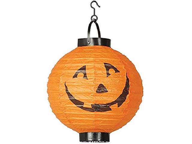 Lanterna arancione c/led 20cms 26306
