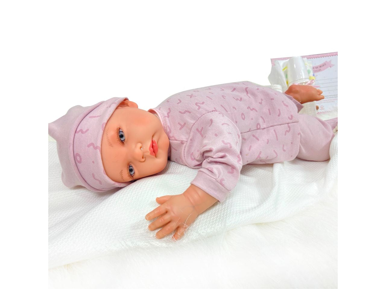 Bambola celia premium reborn colore malva