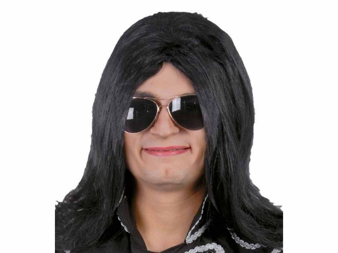 Parrucca nera liscia uomo donna vendetta michael jackson