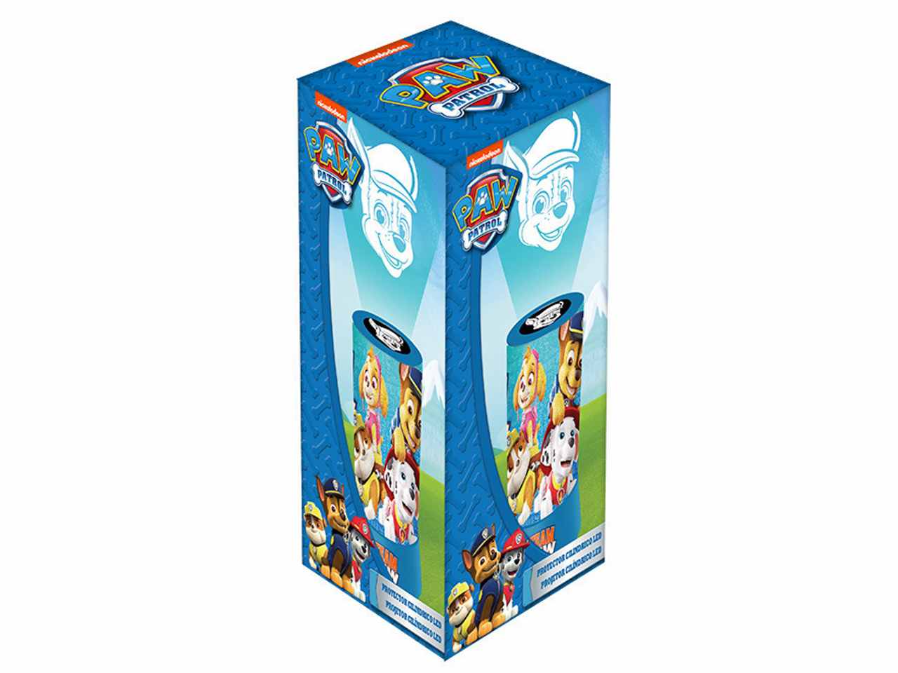 paw patrol lampada cilindrica con proiettore led 20cm
