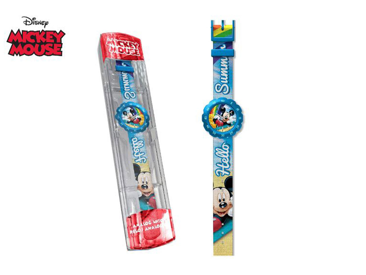 Orologio analogico con cinturino in nylon 25cm di mickey