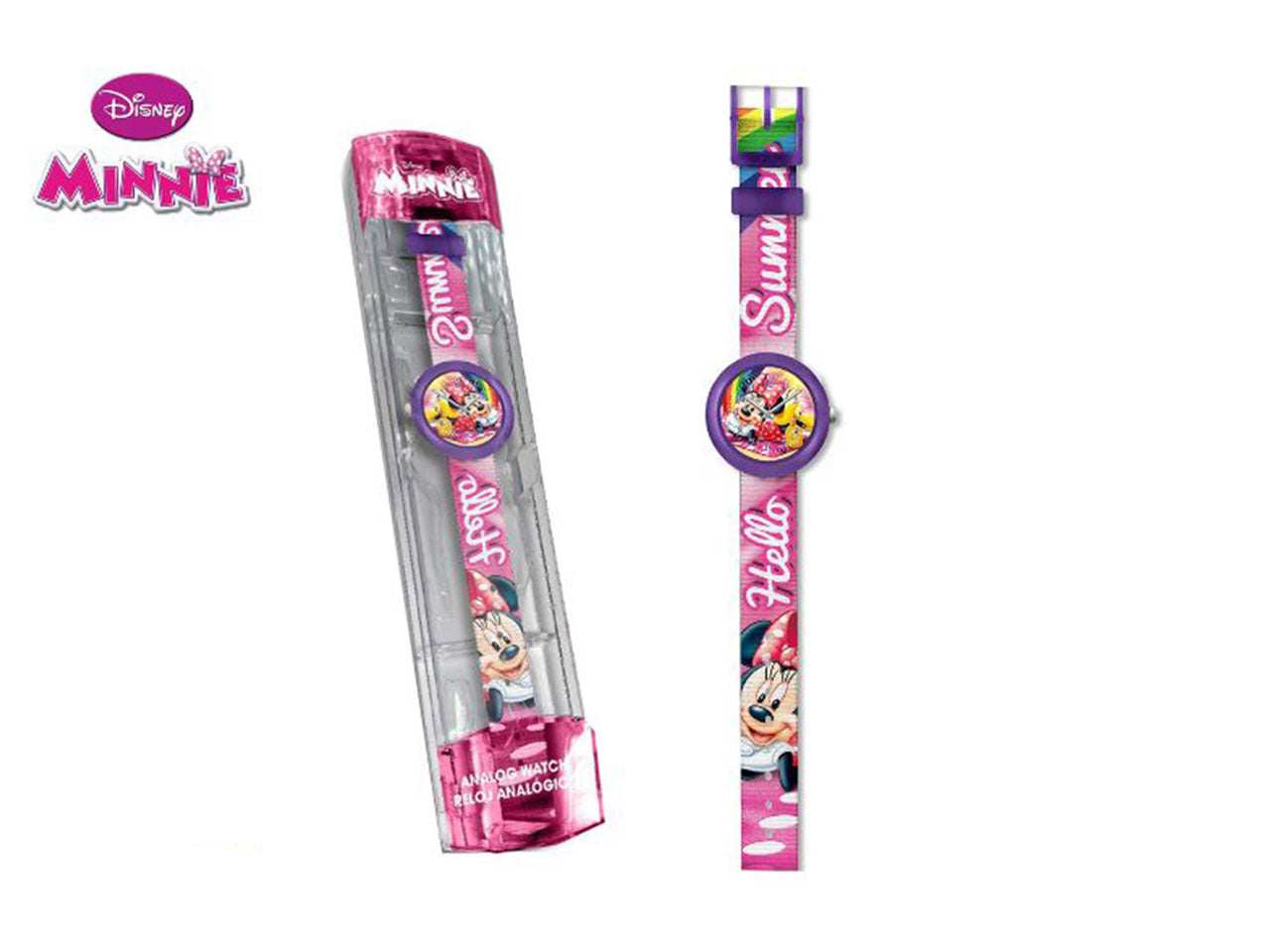 Orologio analogico con cinturino in nylon 25cm di minnie