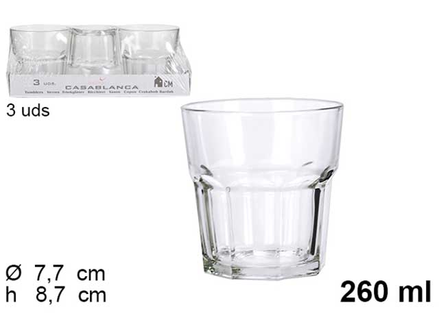 Bicchiere casablanca 260ml 3 pezzi 101732