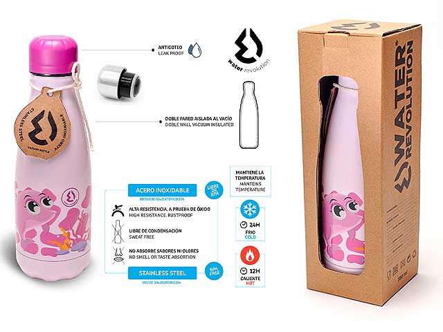 Bottiglia termica 350ml delfino rosa cr0185