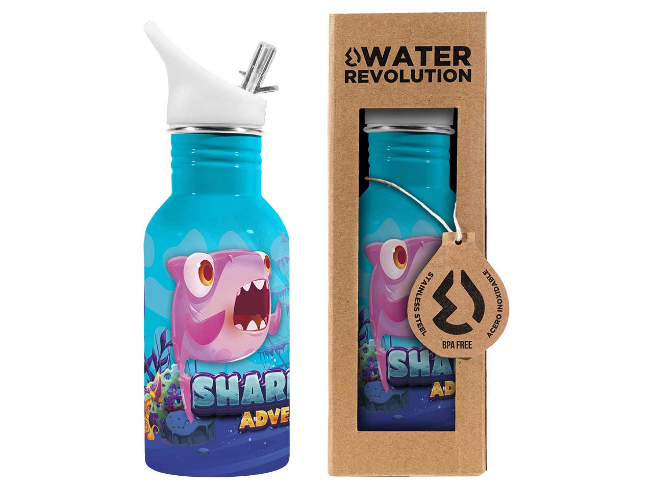 borraccia acero in acciaio inossidabile 500ml sharkland