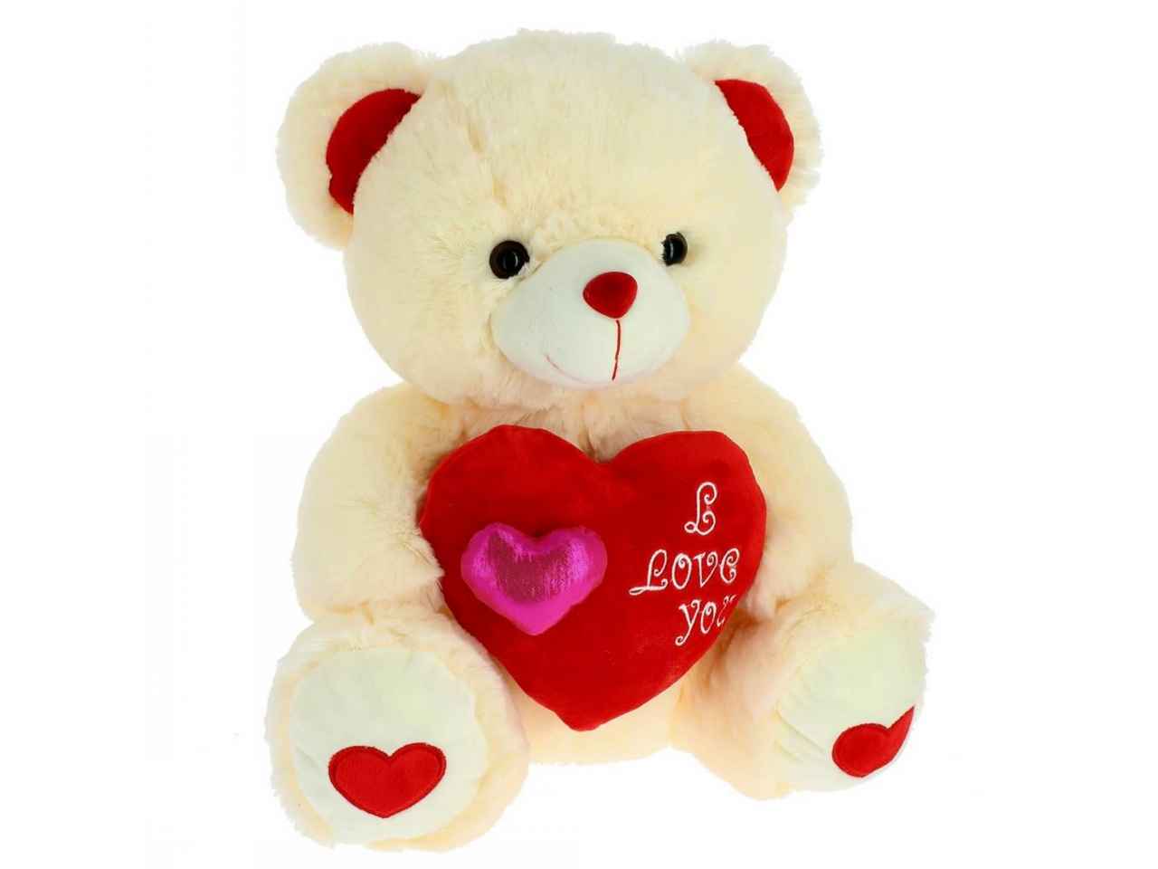 peluche orso c/cuori 20cm b2519
