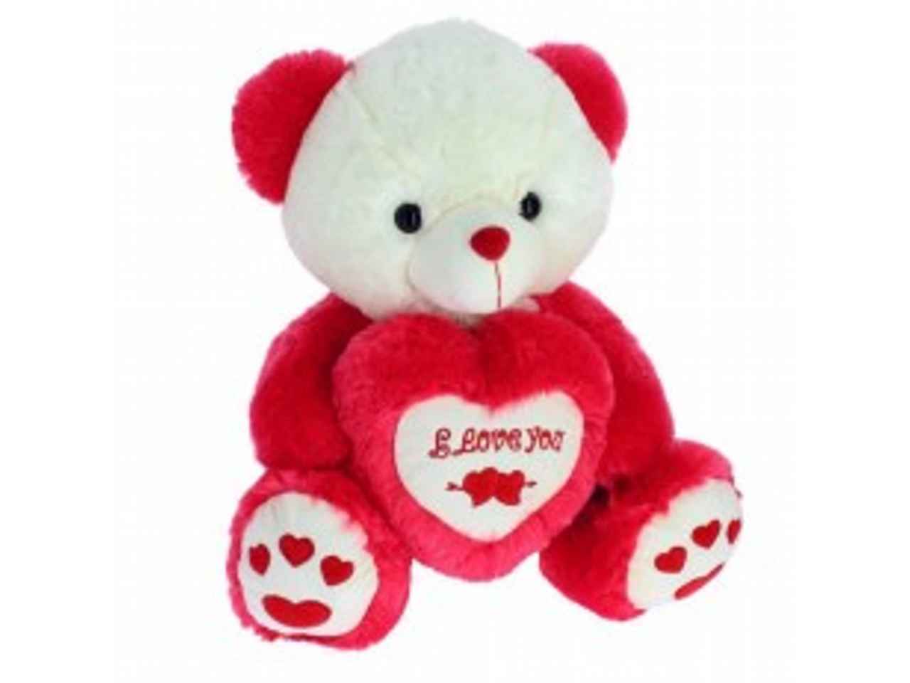 peluche orso c/cuori 23cm b2523