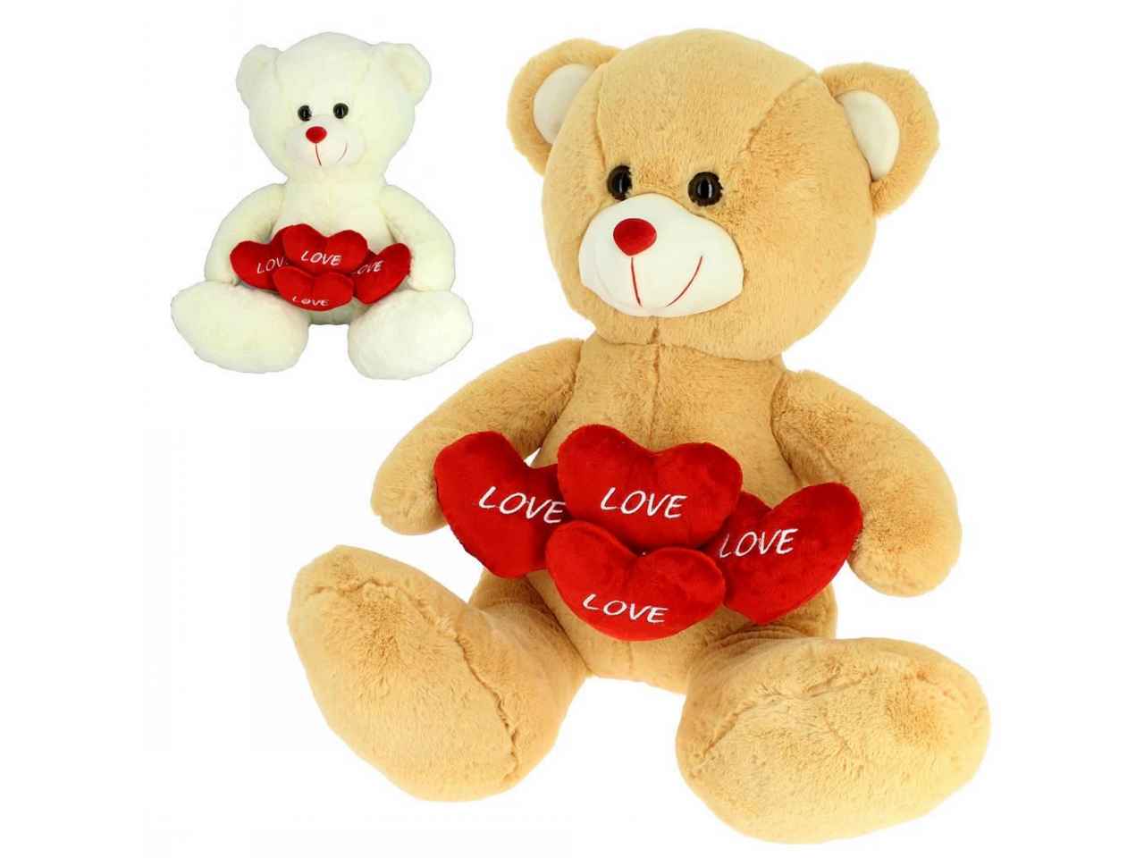 peluche orso c/cuori 45cm b5367