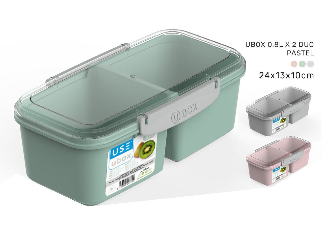 ubox 0,8l x 2 - duo pastel