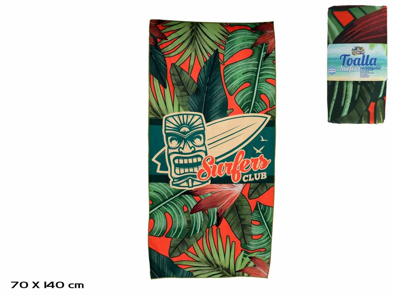 Telo mare rettangolare surfers 140x70cm