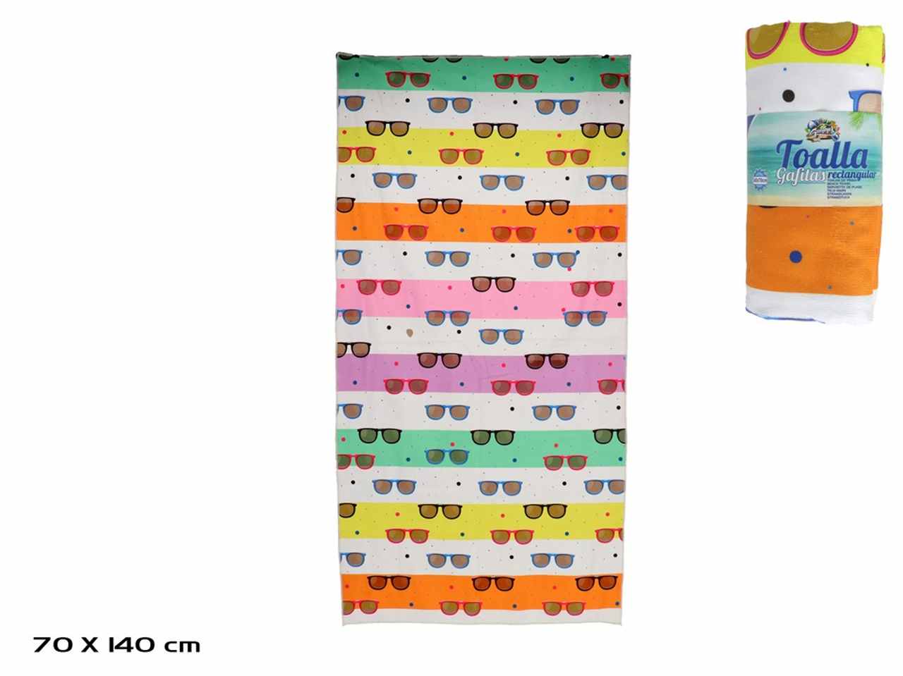 Telo mare rettangolare 140x70cm gafitas
