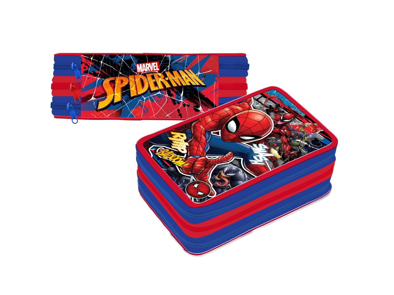 Astuccio con 3 zip spiderman premium