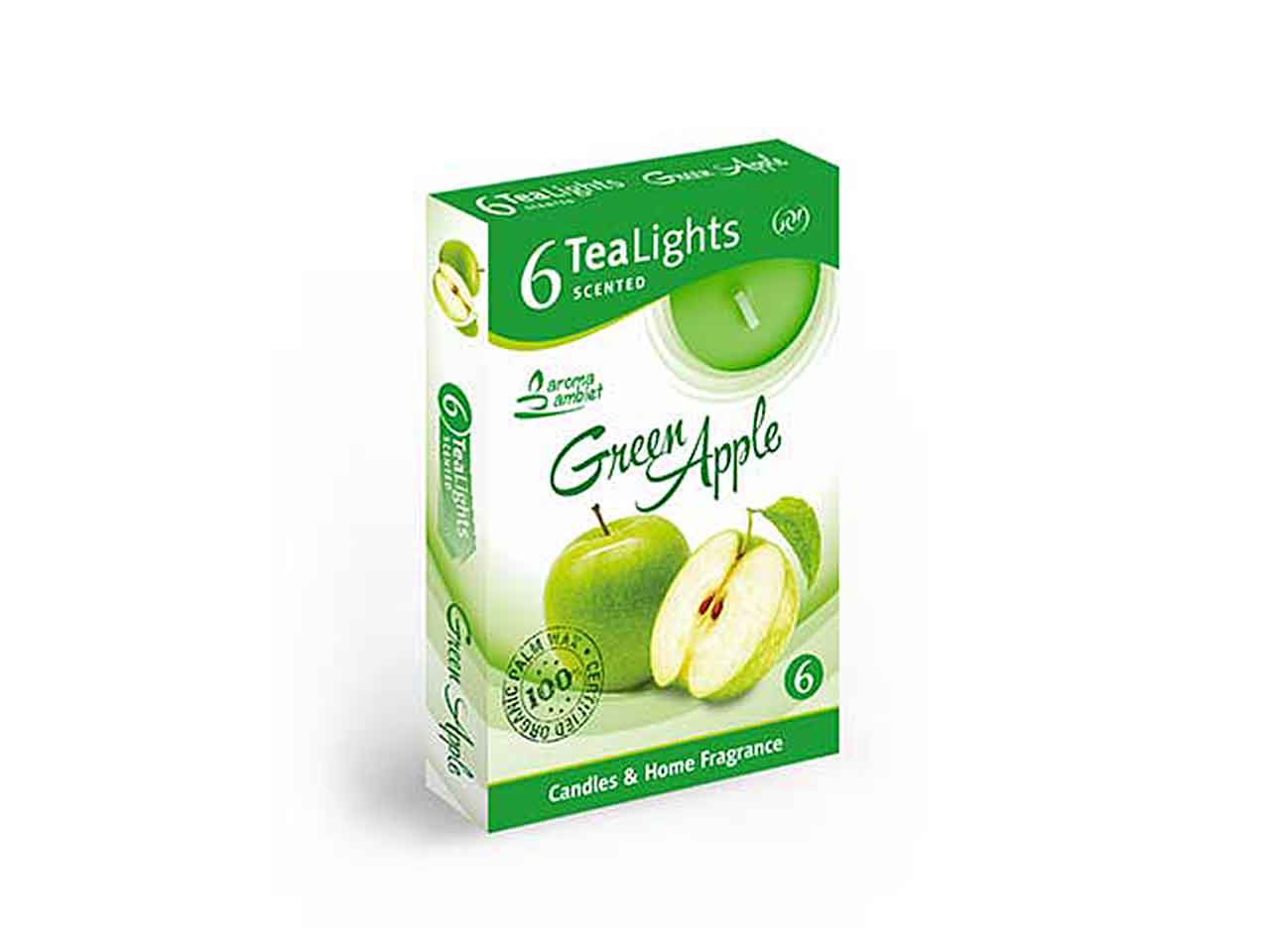T-light 6pz green apple