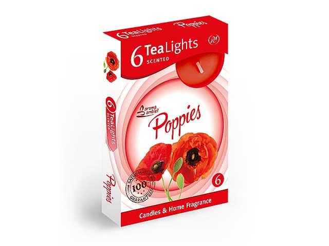 T-light 6pz poppies