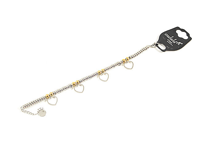 Bracciale acciaio c/cuoricini