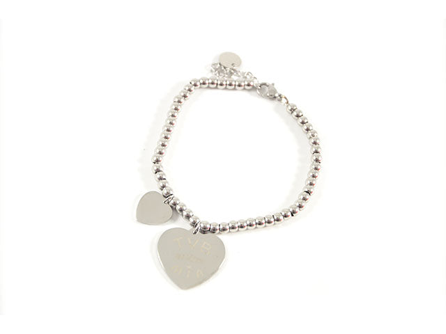 Bracciale acciaio c/cuore tvb amica
