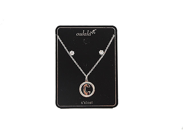 Collana c/iniziale c e orecchini