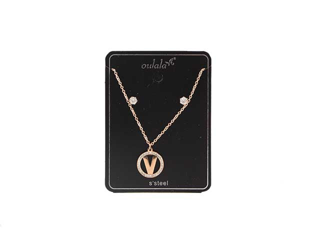 Collana c/iniziale oro rosa v c/orec.