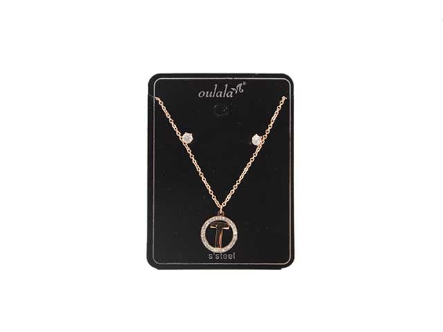 Collana c/iniziale oro rosa t c/orec.
