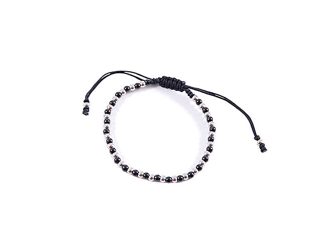 Bracciale nero e argento