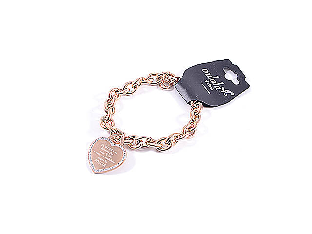 Bracciale catena gold c/cuore la vita e' brivido..