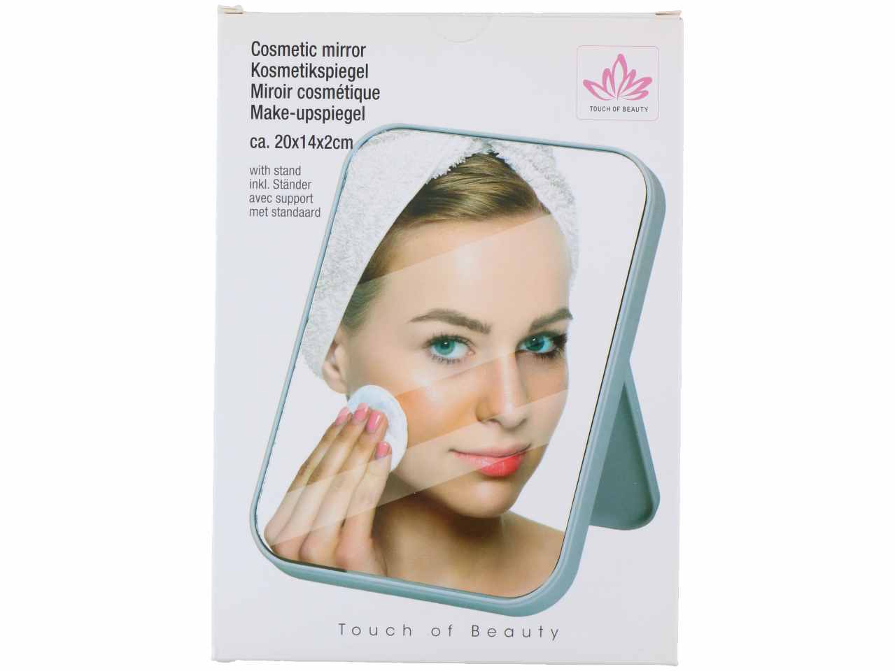 Touch of beauty specchio cosmetico 20x14x2cm in 4 assortimenti