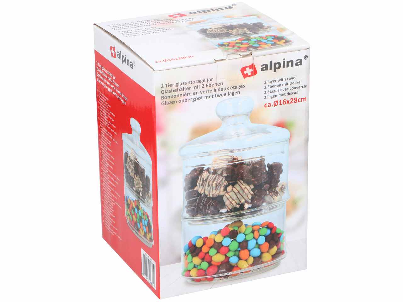 Alpina contenitore in vetro 2 pezzi impilabili 16x28cm