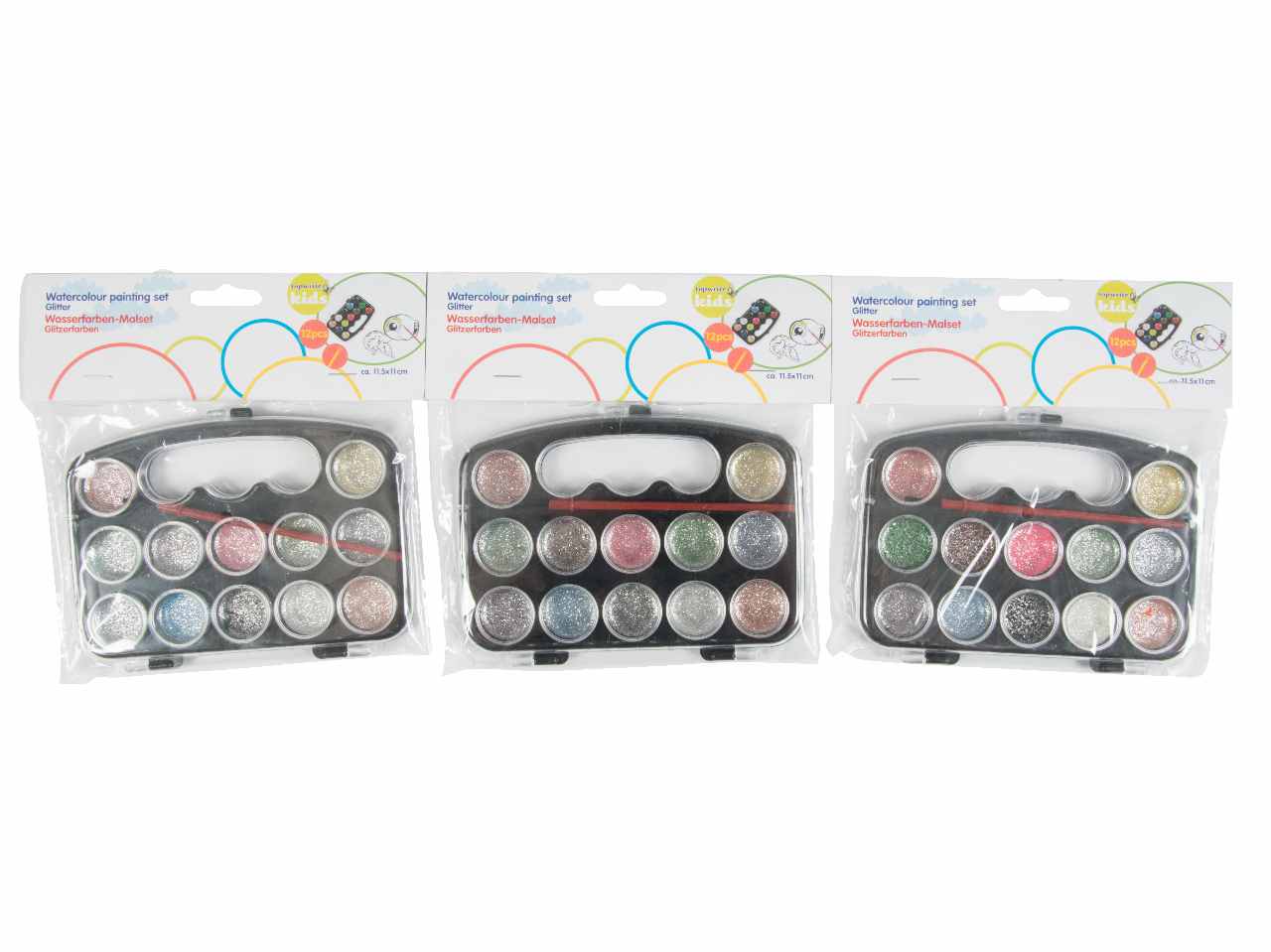 Topwrite kids acquerelli con glitter e 1 pennello 12cl 10,2x15,2x1,1cm