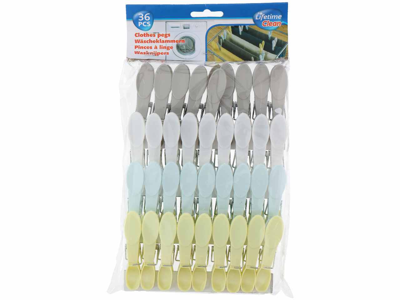 Lifetime clean mollette 36 pezzi in polipropilene 8x1,2x4cm