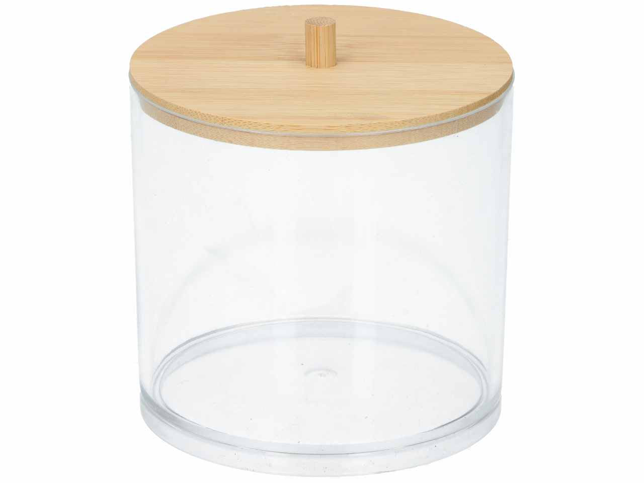 Alpina organizer per cosmetici in polistirene e bamboo 10x9,7x9,7cm