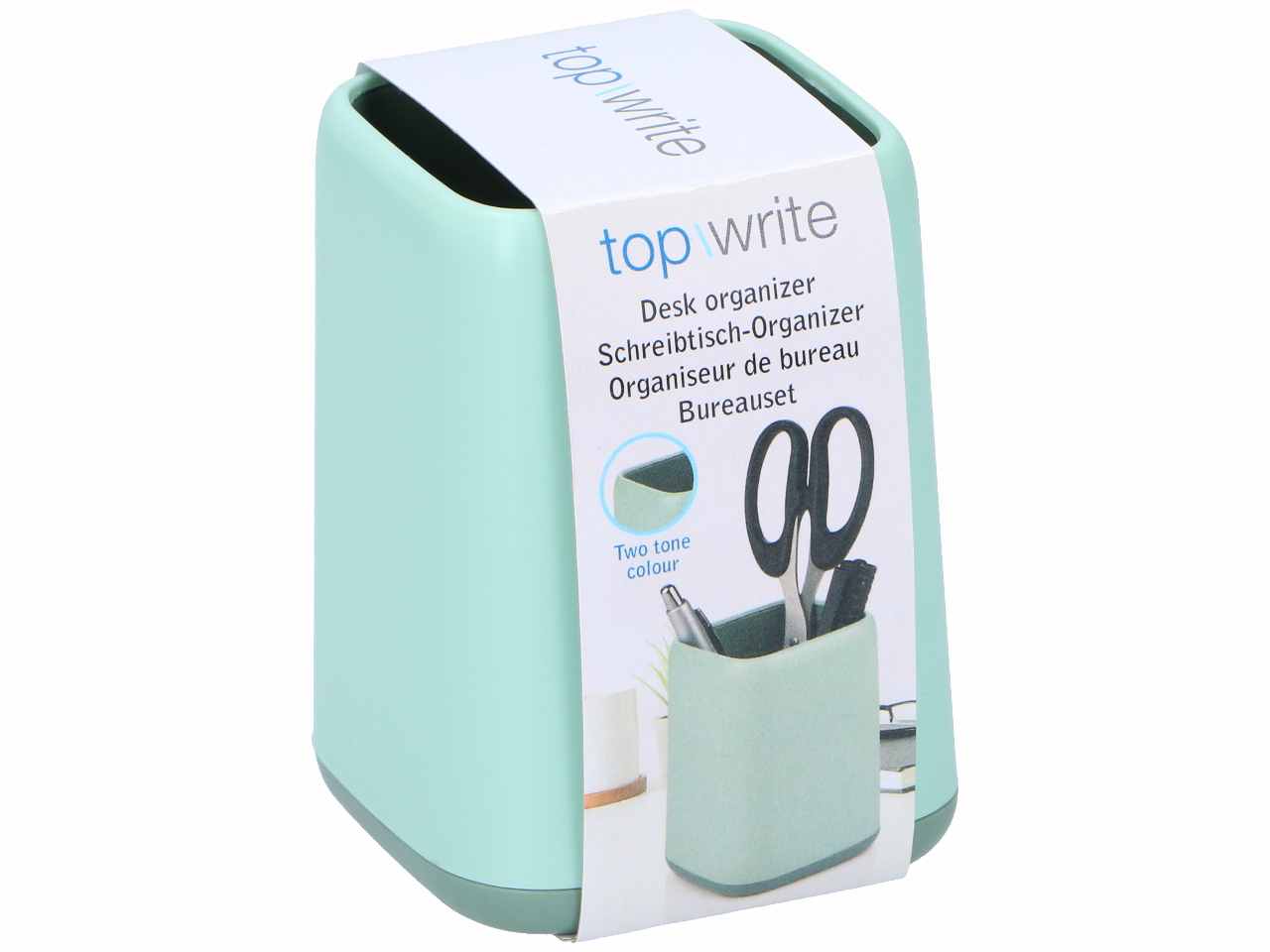 Topwrite organizer da scrivania in plastica abs 8x8x10,8 cm in 4 assortimenti