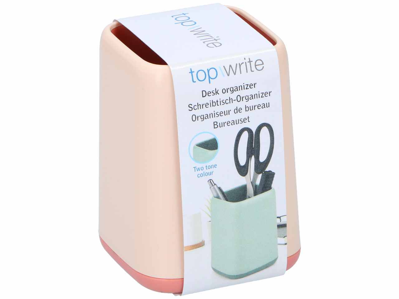 Topwrite organizer da scrivania in plastica abs 8x8x10,8 cm in 4 assortimenti