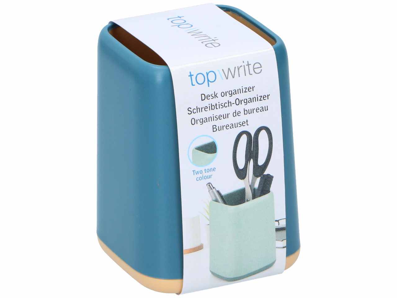 Topwrite organizer da scrivania in plastica abs 8x8x10,8 cm in 4 assortimenti