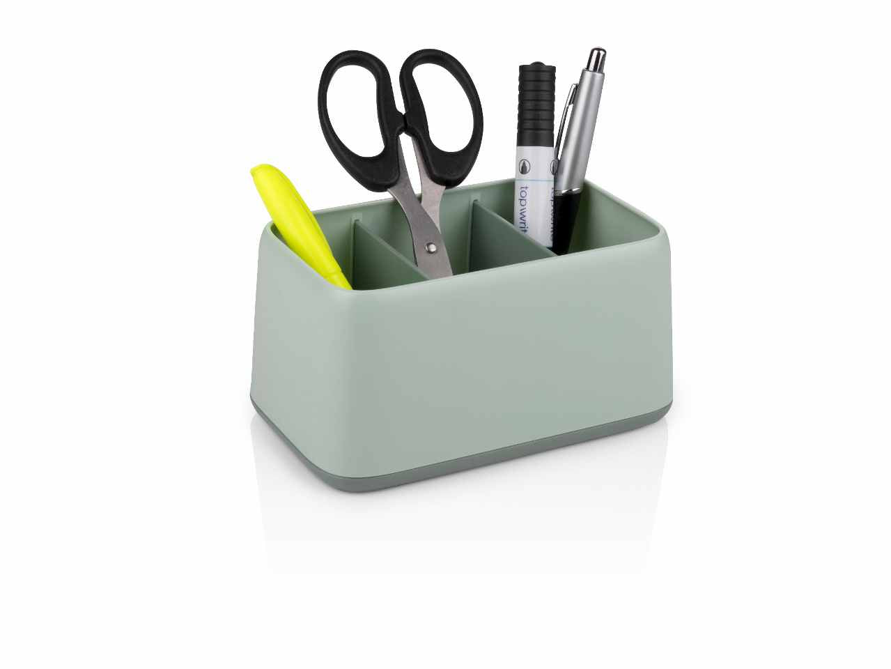 topwrite organizer da scrivania in plastica abs con 2 scomparti 15x9,8x8cm in 4 assortimenti