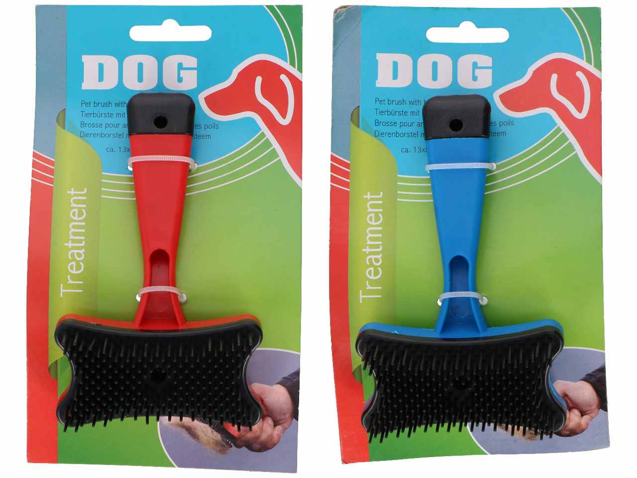Pet treatment spazzola per animali domestici 13x8x5,5cm in 2 assortimenti