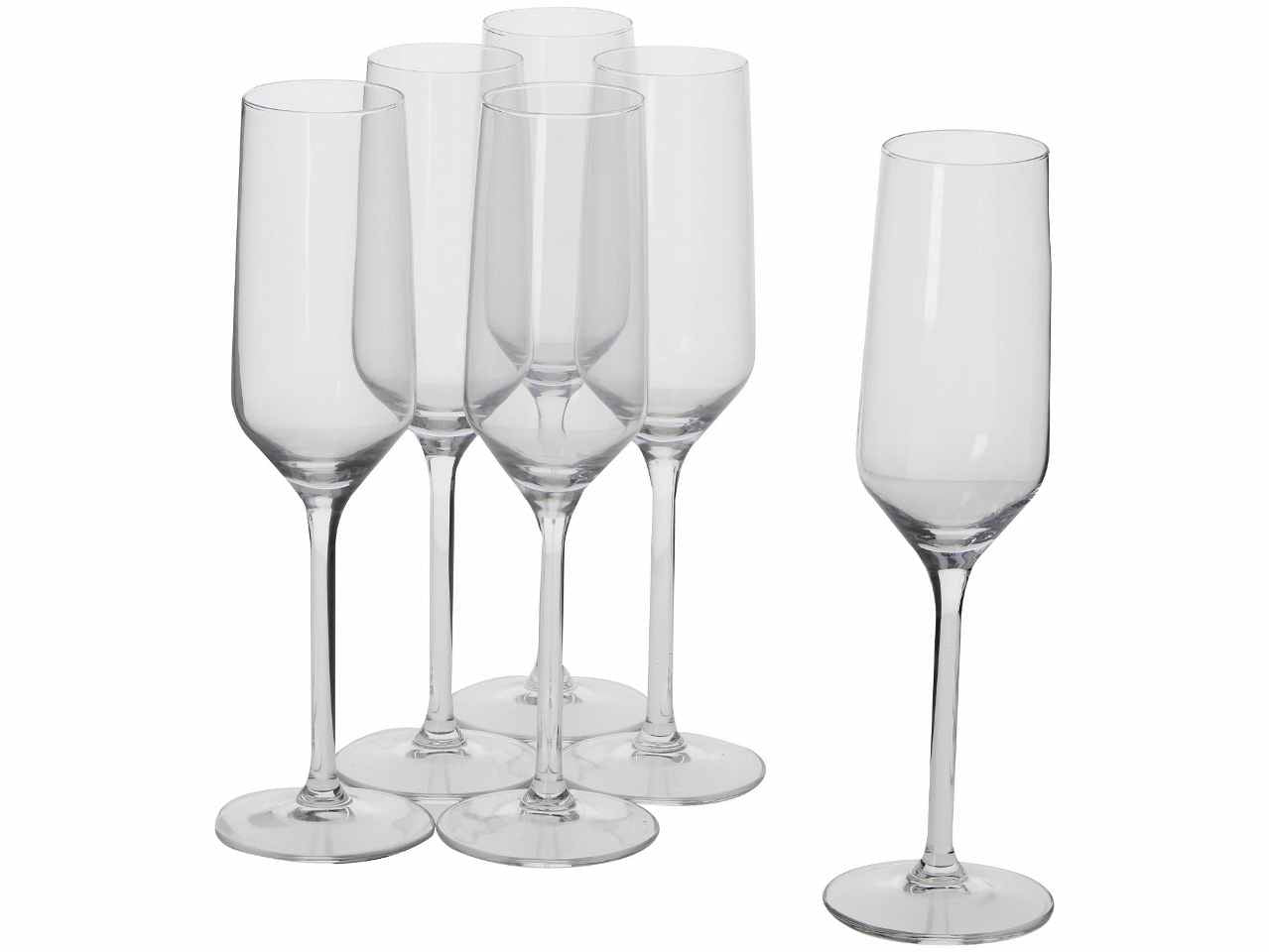 Alpina calici in vetro 6 pezzi da champagne 22cl 23x5,6x5,6cm
