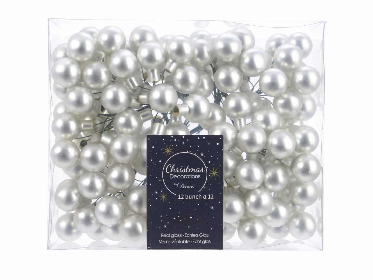 Sfere in vetro opache d.2cm argento