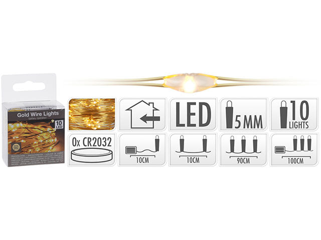 Catena filo oro 10led bianco caldo ax8700000