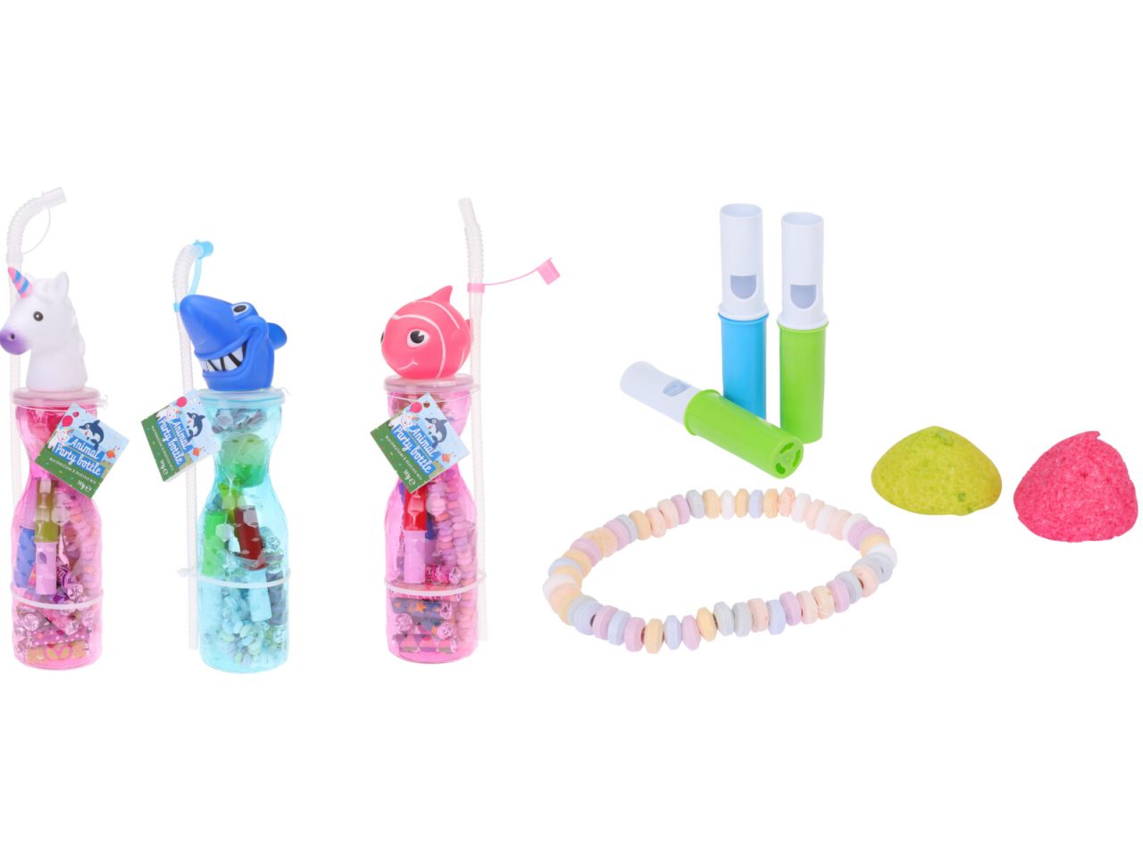 bottiglia con caramelle candy animal