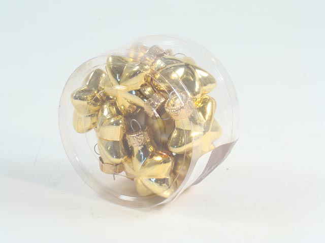 Pendente natalizio stelle oro in vetro 2x4,5x4cm - 12 pezzi