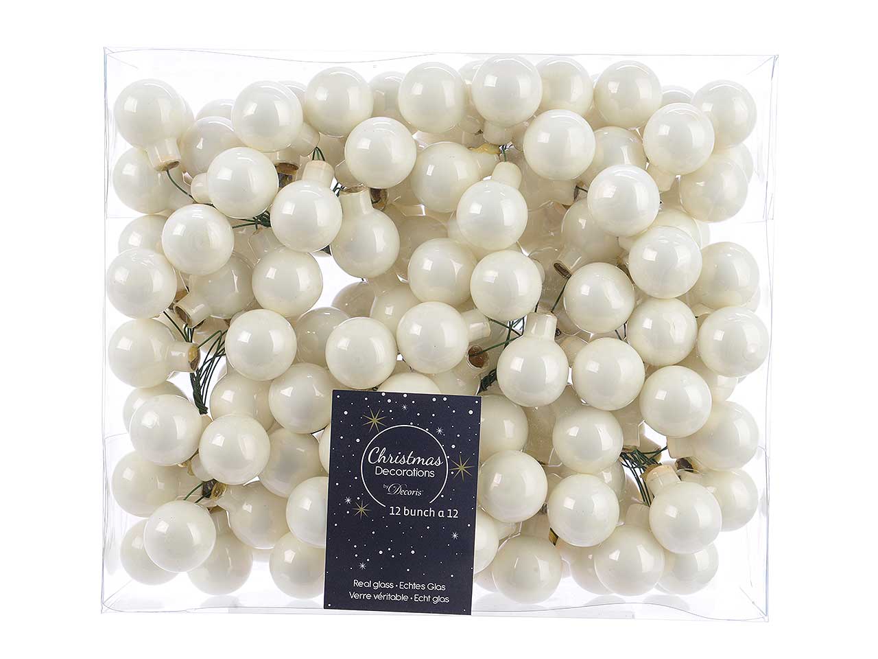 Sfera vetro bianca 2cm 144 pezzi 710404
