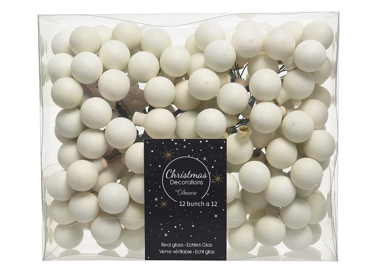Palline natalizie opaco bianco in vetro diametro 2cm - 144 pezzi